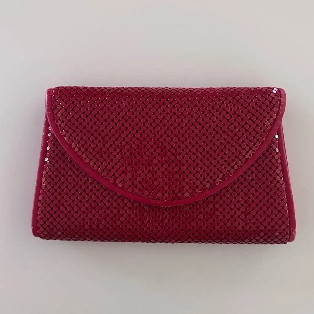 Vintage 1970s Red Metal Mesh Convertible Clutch to Crossbody from Bags by Marlo